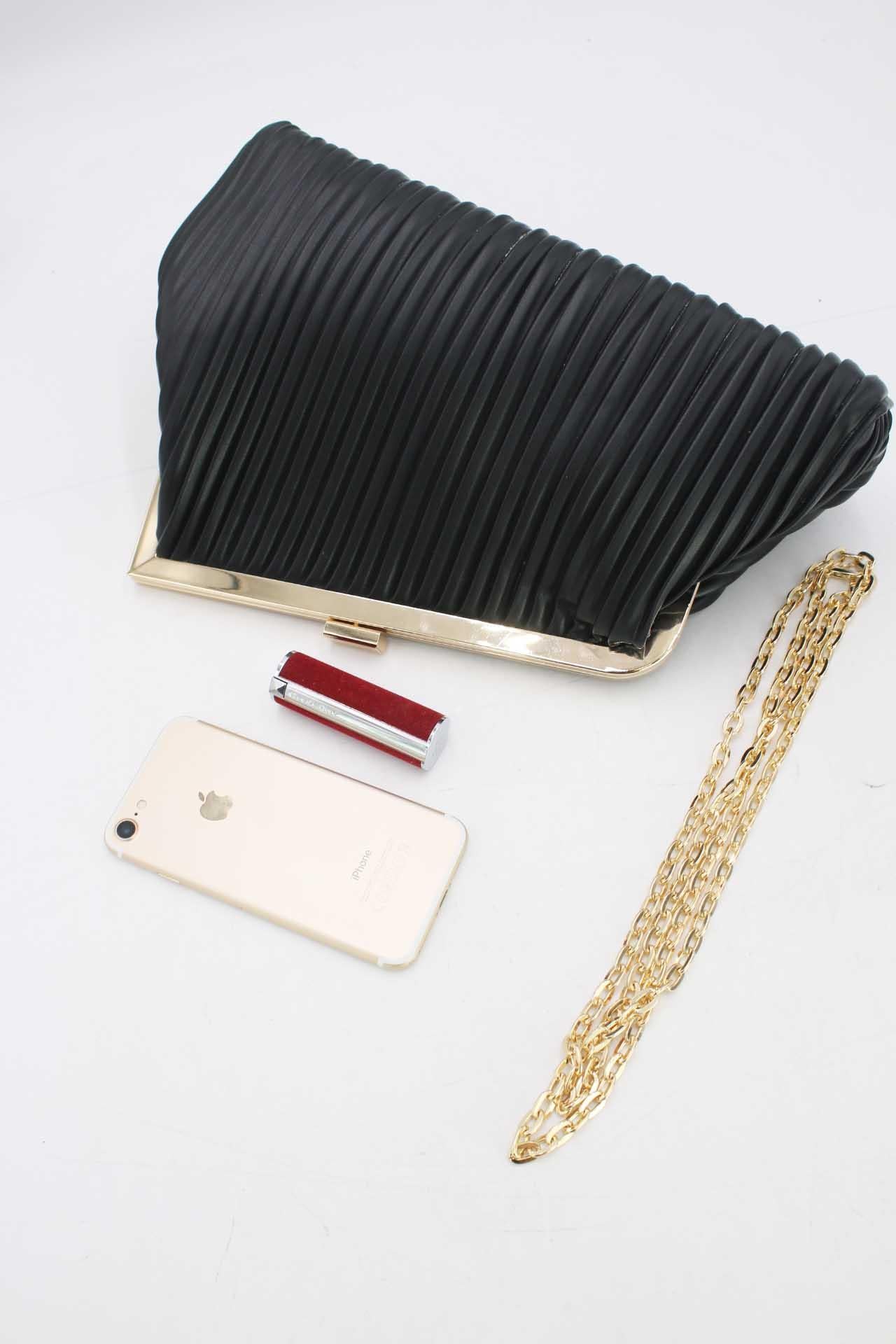 Luxury black clutch handbag