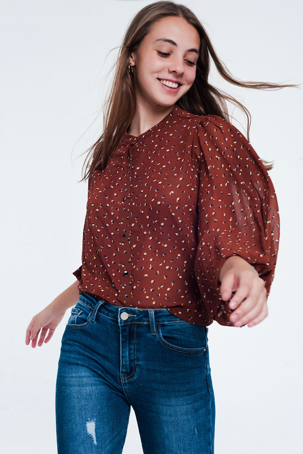 Brown Sheer Shirt