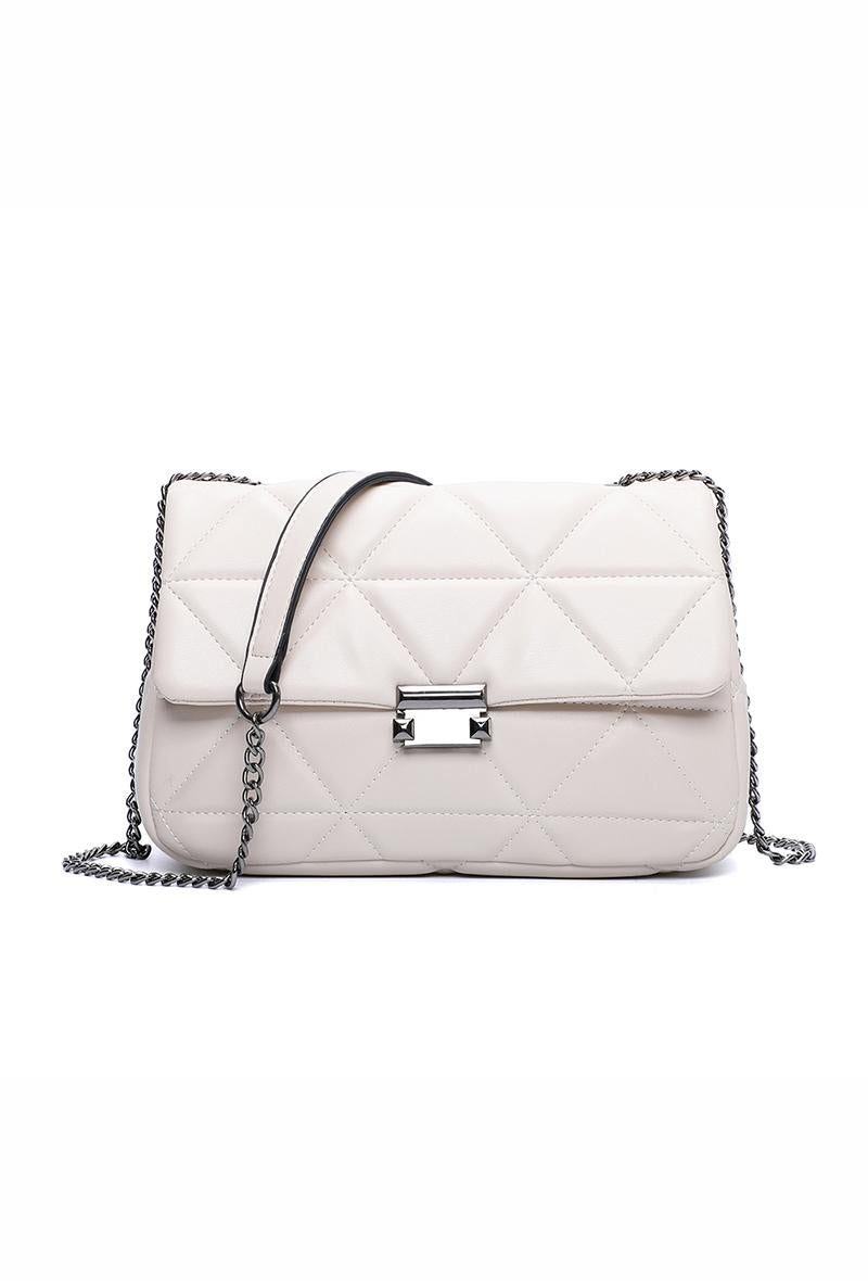 Lara Quilted Handbag (Off White)